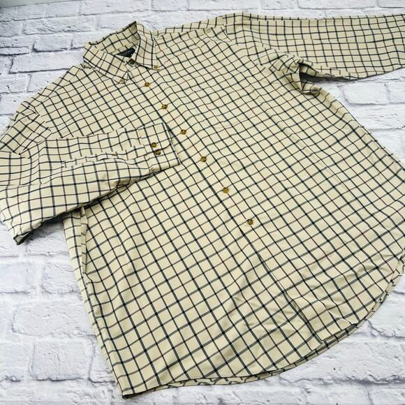 BROOKS BROTHER Men's Non Iron Button Down Shirt‎ Size XL Tan Plaid Long Sleeve - Picture 1 of 9